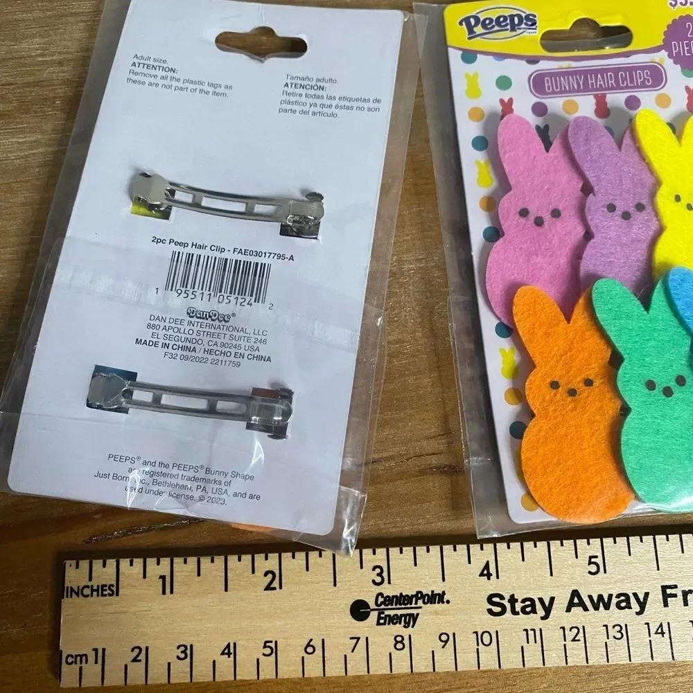 New Bundle of 2 Peeps Easter Colorful Bunny Hair Clips Hair Accessories